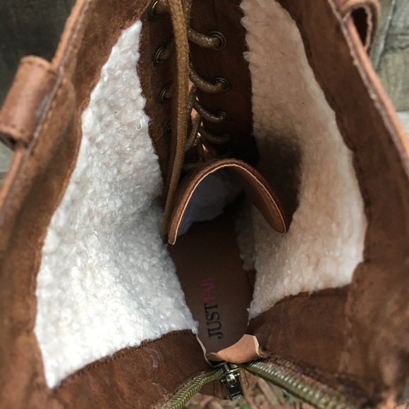 JustFab women's boots Sz 7 Brown Lace Zipper New - Picture 6 of 8